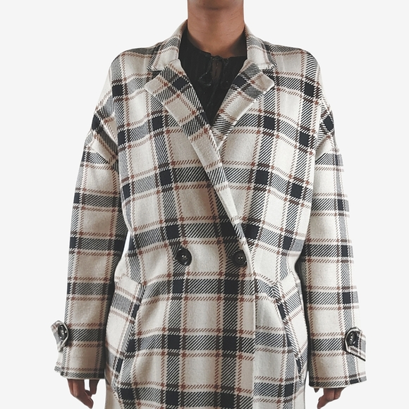 Zara Bloggers Fave Plaid-Houndstooth Double Breast Lightweight Oversized… - Picture 5 of 14